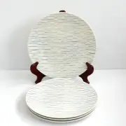 Noritake Blue Hammock Dinner Plates Stripe Set of 4 New With Tags