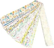 40Pcs Fabric Strips Roll Floral Print Fabric Patchwork Roll Cotton Fabric Quilting Strips Multifunctional Fabric Jelly Roll for Quilting Crafting and Sewing Rolled Cotton