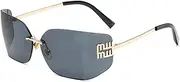 [Bsreyeop] Futuristic Rimless Y2K Sunglasses for Women Men Fashion Wrap Around Frame Trendy Shield Frameless Design