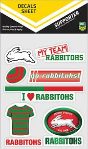 South Sydney Rabbitohs NRL Mixed Logo Car Decals * 9 per sheet