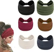 Armastuse Cotton Headbands 6 Pack Stretch Elastic Yoga Soft and Stretchy Sports Fashion Headband for Teens Women Girls by