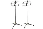 2PK Hercules Three Section Music Sheet Stand Adjustable Folding Holder w Bag BK