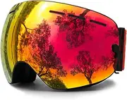Juli Ski Goggles,Winter Snow Sports Snowboard Goggles with Anti-Fog UV Protection Interchangeable Spherical Dual Lens for Men Women & Youth Snowmobile Skiing Skating …