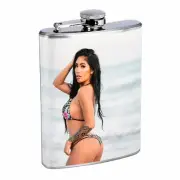 Hawaiian Girls D10 Flask 8oz Stainless Steel Hip Drinking Whiskey