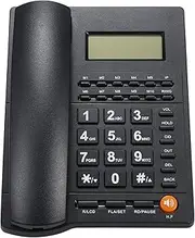 ACAGALA Desktop Corded Telephone Landline Telephone with Caller Identification LCD Screen Adjustable Brightness Black(US Telephone Line)
