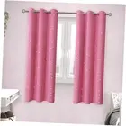 Star Blackout Curtains for Kid's Bedroom - 38"W x 63"L (Pack of 2) Pink