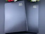 2025 Black Leather Hard Cover A4 Diary Day TO A Page School Business Office DTP