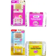 550 pcs Sanitary Cotton Swab Bud Q-tip Clean Makeup Double Tip Wooden Stick AD-5