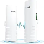 Wireless Bridge for Easy Network Expansion,5.8G Point to Point Extending Wi-Fi to Outbuildings,Outdoor Wi-Fi Network Bridge W/ 1000Mbps RJ45Port and 16dBi Antenna,PoE Powered, IP65 Waterproof, 2-Pack