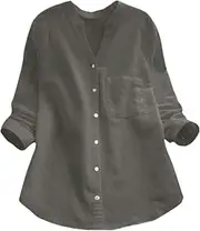 [CUOREZ] Spring Autumn Button Sleeve Shirt Grey