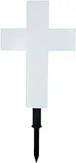 Solar Cross Garden Stake Outdoor Lights, LED Waterproof Cross Lamp for Cemetery Lights Balcony for Garden Yard Cross Stake Solar