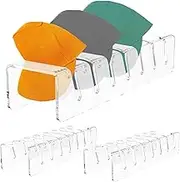 2Pcs Hat Stand for Baseball Caps,Acrylic Hat Organizer Hold up to 7 Baseball Hats Holder Space Saving Hat Display Stand Practical Hat Holder Punch Free Hat Storage Organizer (Transparent)