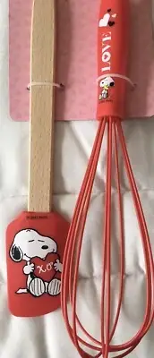Peanuts~Snoopy XO Spatula 11” & LOVE 12”Whisk Valentine's Set~NEW~FAST SHIPPING