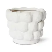 E Style Kehlani 23cm Ceramic Plant Pot Home Decorative Planter Round White