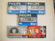 Vintage Audio Cassette PHILIPS 90 EQ*I , Sony HF 60 , Maxell 60 XL - II