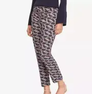 Ann Taylor Devin Fit Cropped Straight Leg Pants Multicolor Stretch Sz 8 NEW