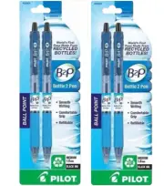 Pilot B2P Bottle Pen Lot/2 Gel Roller 1.0mm Med Point 2/Pk Black Office School