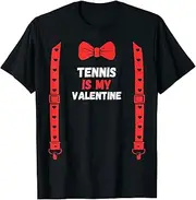 [X.Style] Valentines Day Custome Tennis is My Valentine for Him Kids B ds2605 T-Shirt Black