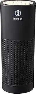 IMUNSEN M-003B Car Air Purifier with Cypress Wood, 4-Stage Filtration, H13 True HEPA Filter, Captures Smoke, Odors, Mold, Allergens, USB Port 5V Car, Desk and Office, Made in Kroea – Black