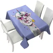 Funny and Positive Unicorn Llama Tablecloth