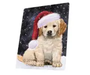 Let it Snow Christmas Golden Retrievers Dog Woven Throw Sherpa Blanket T88