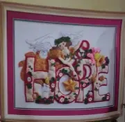 Bucilla Engelbreit Angel "HOPE" Felt Christmas Wall Hanging Kit OOP VERY RARE