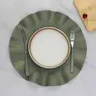 4Pcs Corrugated Edge Braided Placemat Washable Coaster Table Mat Dining Table