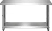 Snaweo Stainless Steel Table, Top Preperation Countertop Stainless Steel Work Table, Commercial Stainless Steel Prep Table Bench Top, for Commercial and Home(60x60x80cm)