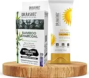 DR.RASHEL Charcoal Nose Strips & De tan Face Wash Set for Clearer Skin. for Instant Blackhead Remover, Exfoliates and Removes Skin 10 Nose Strips with 10 Wipes & 100 ml Face wash