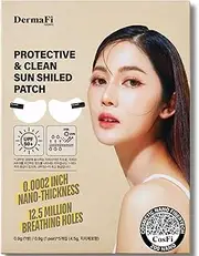 [DermaFi] Protective & Clean Sun UV Shield Patch Breathable and Transparent Patch (0.0002 inches nano-thickness) 1pair* 5pack, Korean Beauty (Regular)