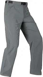 [FREE SOLDIER] Men's Outdoor Cargo Hiking Pants with Belt Lightweight Waterproof Quick Dry Tactical Pants Nylon Spandex (30W/30L Dark Gray)