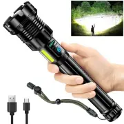 ANKRA 990000 High Lumens Flashlights Rechargeable with COB Work Light, Super ...