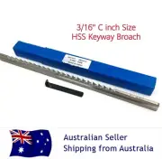 3/16" C Push Type Keyway Broach Cutter Inch Size High Speed Steel Cutting Tool