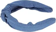 WEKADRIN Blue Denim Knotted Headband for Women Stylish Wide Hair Accessory Comfortable Elastic Turban for Girls for Face Washing and Fashion Present for Moms and Friends