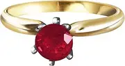 [Galaxy Gold GG] Galaxy Gold 14k Solid Yellow Gold Solitaire Ring with 0.65 Carat Ruby