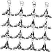 [Operitacx] Antique Jewelry Making Charms 100pcs Vintage Alloy Pendants Silver Charms for Diy Necklace Bracelet Making