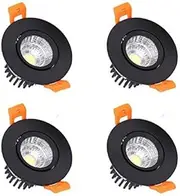4-Pack 5W 3.5 inch LED Downlight COB Directional Retrofit Kit Recessed Ceiling Can Light Trim 3000K Warm White 350LM 35Watt Halogen Bulbs Equivalent