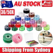 36/50Pcs Multicolor Thread Sewing Machine Bobbins Thread Embroidery Accessori AU