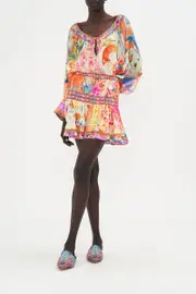 RAGLAN SLEEVE BUTTON UP TOP MEET ME IN THE GARDEN