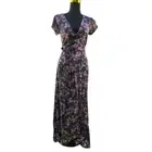 Hazel & Folk Alexa Wrap Maxi Dress Womens XS Mauve Purple Floral Boho Prairie