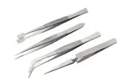 4 Piece Steel Tweezer Set NEW in PACKAGE Tool & Hobby