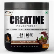 AS-IT-IS ATOM Creatine Monohydrate 100g - 32 Servings | Dope Free coffee fusion