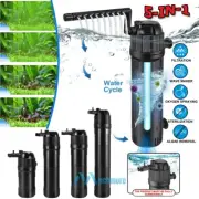 5 in 1 Internal Aquarium Fish Tank Pond UV Sterilizers Filter Oxygen Wave Maker