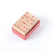 6 Pcs/set Vintage Forest Geometry Food Stamp DIY Wooden Rubber Stamps for Scrapbooking Stationery Scrapbooking Standard Stamp