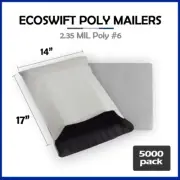 5000 14x16 EcoSwift Poly Mailers Plastic Envelopes Shipping Mailing Bags 2.35MIL