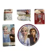 Frozen Party Supplies Tableware Set 8 Plates Tablecover Flashing Candles Favors