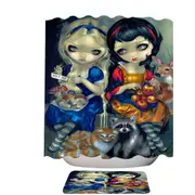 Funny Fantasy Art Alice and Snow White Shower Curtain