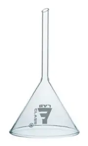 Eisco Labs 3" Funnel Filter with 8mm Diameter Plain Stem- Borosilicate Glass