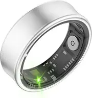 Smart Ring Health Fitness Tracker for Men Women - 5ATM Waterproof,Heart Rate Monitor, Hand Gesture Brush Tiktok, Titanium Alloy Smart Rings for iOS/Android(Mattesilver #7)