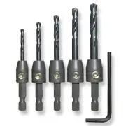 Snappy IronMan 5pc Drill Bit Adapter Set 1/8-1/4" Lock Set Screw USA Made 40022